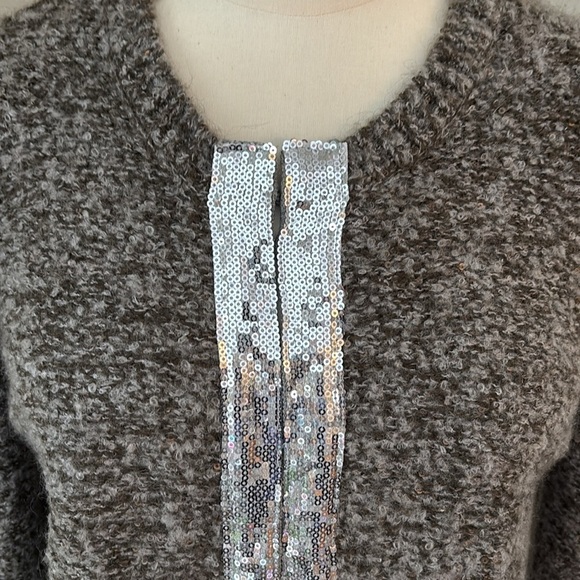 Banana Republic Knit Holiday Mohair Blend Cardigan with Sequin Detail Sz M - Picture 2 of 10